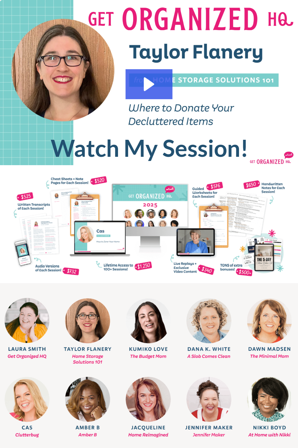 Are you ready to organize your life and streamline your home for good? If so, check out Get Organized HQ and get access to over 100 practical workshops for a stress-free home, including a workshop from me, Taylor!