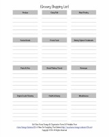 printable grocery shopping list