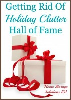 getting rid of holiday and Christmas clutter hall of fame