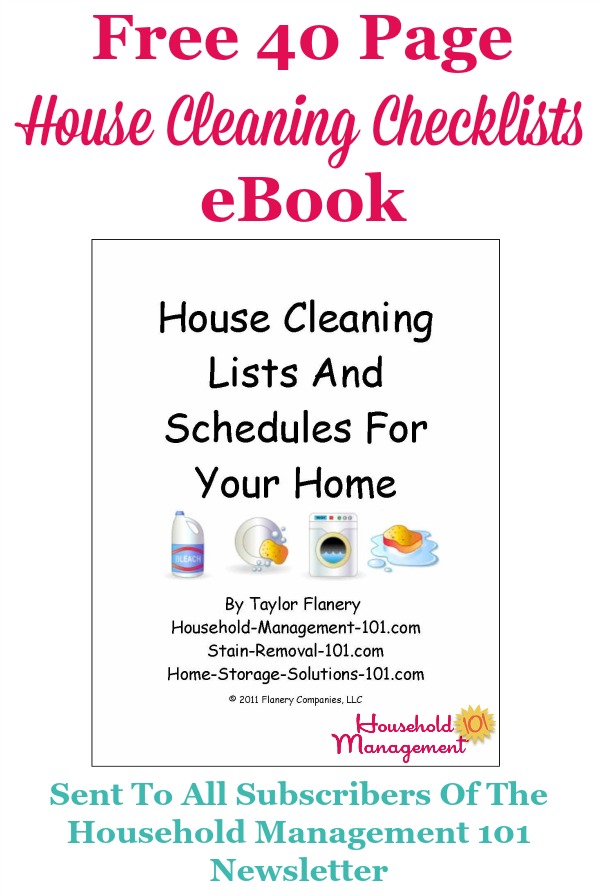 free house cleaning checklist ebook to help you keep your housecleaning lists