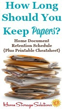 How long should you keep papers? Home document retention schedule, plus printable cheatsheet