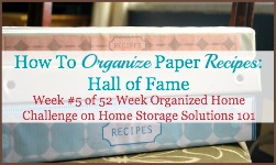 how to organize paper recipes hall of fame