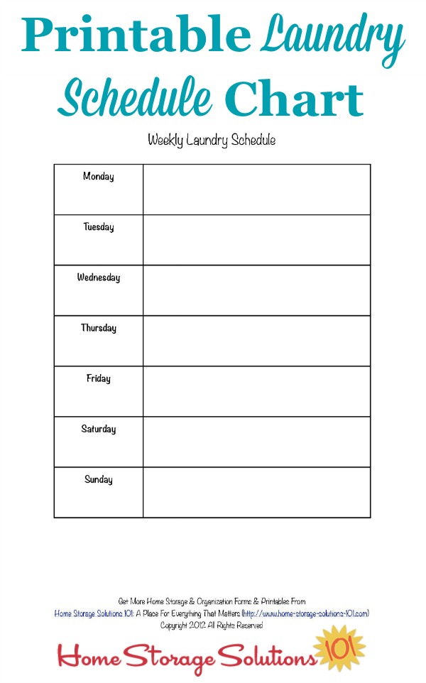 Create A Laundry Schedule Or Routine Plus Free Printable