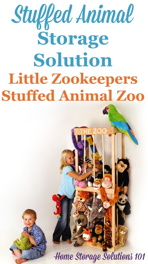 The Little Zookeepers Stuffed Animal Zoo is a simple way to get an already manufactured storage solution for your child's stuffed animals that is both fun and useful {featured on Home Storage Solutions 101} #StuffedAnimalZoo #StuffedAnimalStorage #StuffedAnimalOrganization