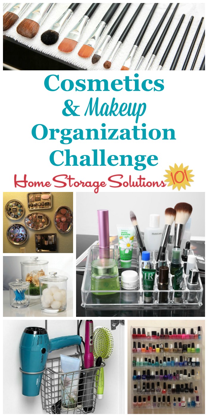 Here are step by step instructions for cosmetic and makeup organization, including for makeup, toiletries, nail polish and perfumes, and more {part of the 52 Week Organized Home Challenge on Home Storage Solutions 101} #MakeupOrganization #CosmeticsOrganization #OrganizedHome