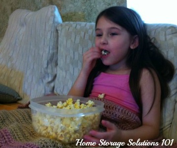 eating popcorn