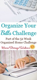 organize bills challenge