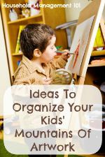 ideas to organize your kids' mountain of artwork