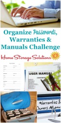 organize passwords, warranties and manuals challenge