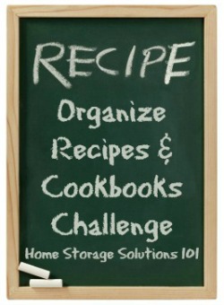 How to #organize recipes and cookbooks {part of the 52 Weeks to an Organized Home Challenge on Home Storage Solutions 101} #OrganizedHome #HomeStorageSolutions101