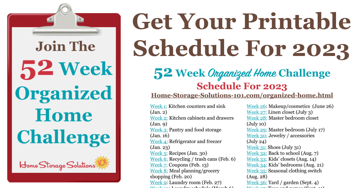 52 Weeks To An Organized Home Join The Weekly Challenges