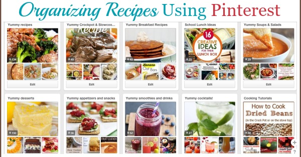 Here are tips and tricks for #organizing recipes on Pinterest, so you can always find the recipes you're looking for on your boards {on Home Storage Solutions 101} #RecipeOrganization #OrganizingTips