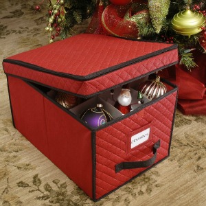 Ornament Storage Box With Dividers For Large Decorations