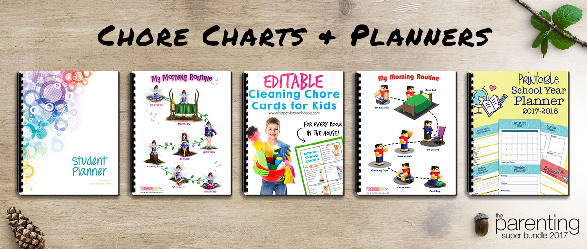 2017 Parenting Super Bundle chore charts and planners