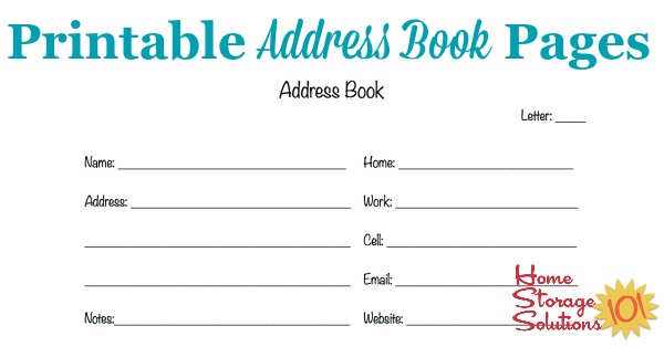 Free Printable Address Book Pages Get Your Contact Information Organized
