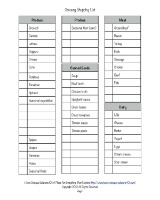 printable grocery list form, page 1