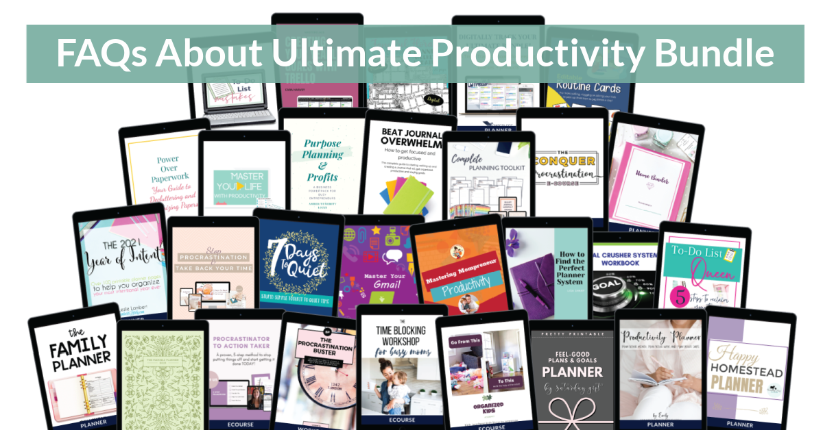 The Ultimate Productivity Bundle has 29 resources to help you with time management, goal setting, and productivity at work and home, including printables, eBooks and eCourses, that is worth more than $1,200, but for over 95% off, for just $37 {more information on Home Storage Solutions 101}