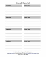 errands and shopping list template