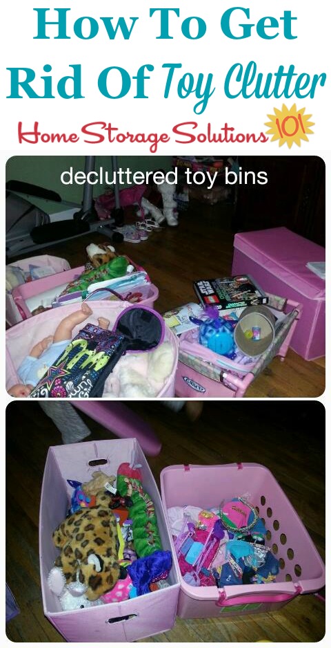 How to get rid of toy clutter from toy bins and boxes {featured on Home Storage Solutions 101} #ToyClutter #DeclutterToys #DeclutteringToys