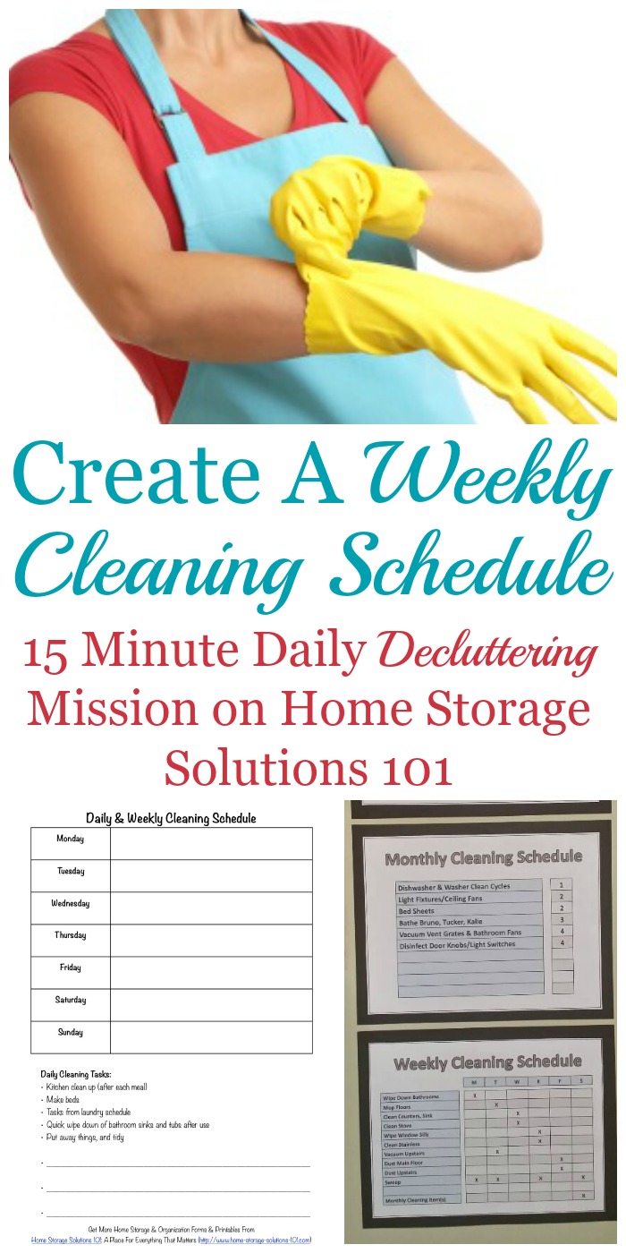 Cleaning Planner Schedule Inserts for Personal Size Planners