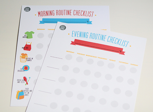 morning and evening routine checklists