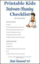 Printable kids bedroom cleaning checklist {on Stain Removal 101}
