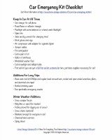 free printable car emergency kit checklist