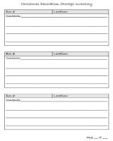 Christmas decoration storage inventory form