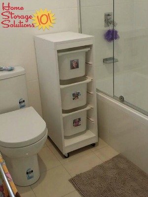 laundry sorter baskets in bathroom