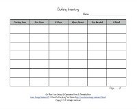 clothing inventory form