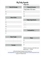 printable daily agenda and goals tracker