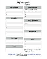 printable daily agenda