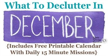 What to declutter in December