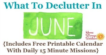 What to declutter in June