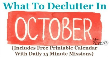 What to declutter in October