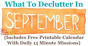 What to declutter in September