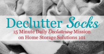 Declutter socks, a Declutter 365 daily mission