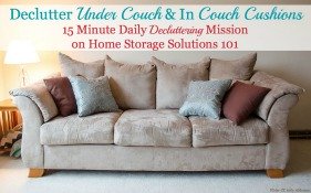 declutter under couch and in between couch cushions mission