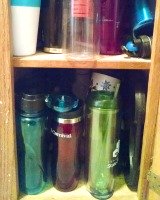 water bottles and travel mugs