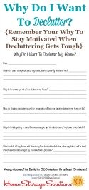 Why do I want to declutter? worksheet