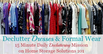 How to declutter dresses and formal wear