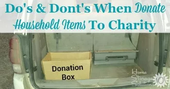 Do's and don'ts when donate household items to charity