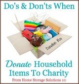 do's and don'ts when donate household items to charity