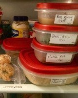 leftovers in refrigerator