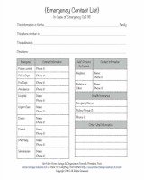 free printable emergency contact list