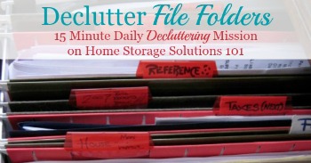 Declutter file folders