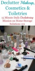 Declutter makeup, cosmetics and toiletries mission, part of the #Declutter365 missions
