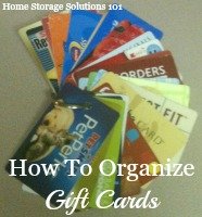 how to organize gift cards