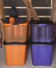 halloween plastic storage bins