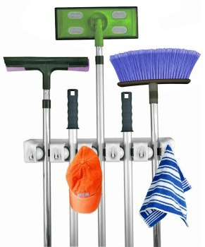 mop and broom wall rack